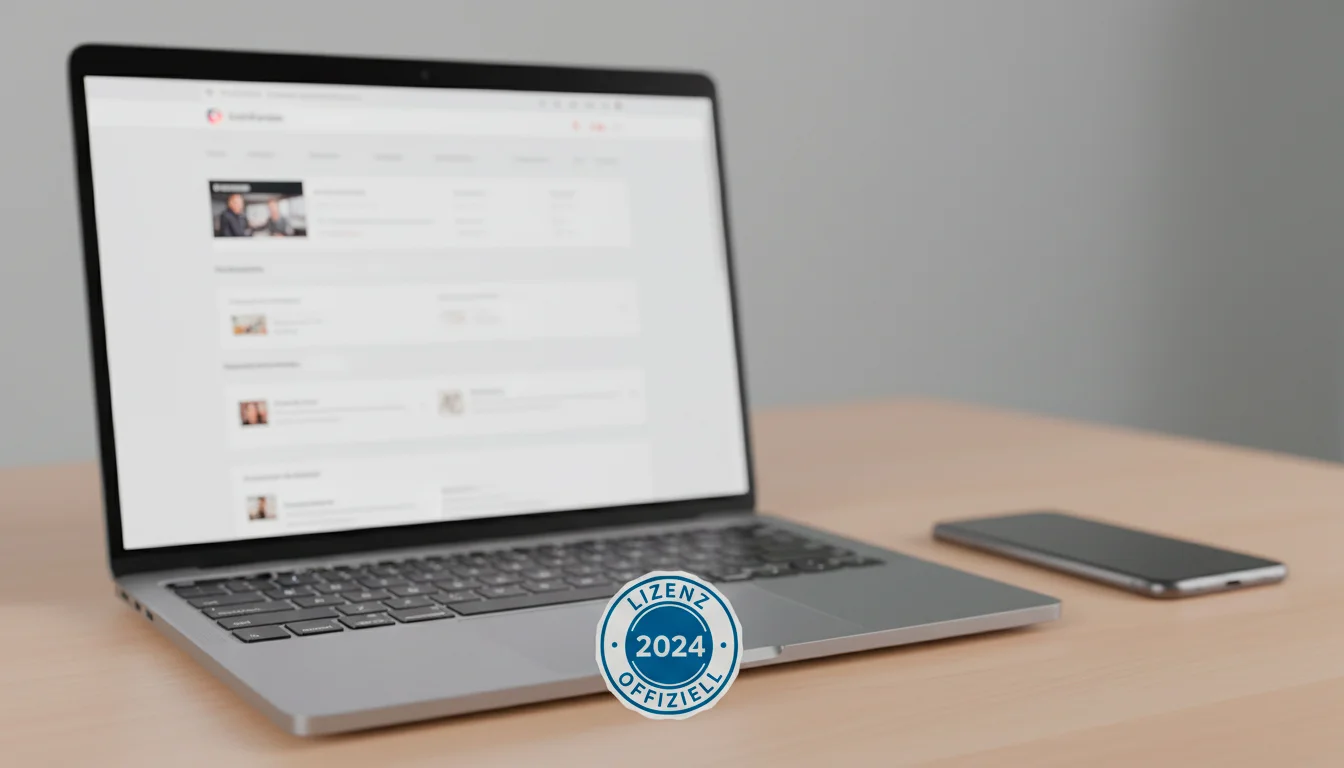 Nahaufnahme eines Lizenz-Siegels auf der Webseite eines Wettanbieters