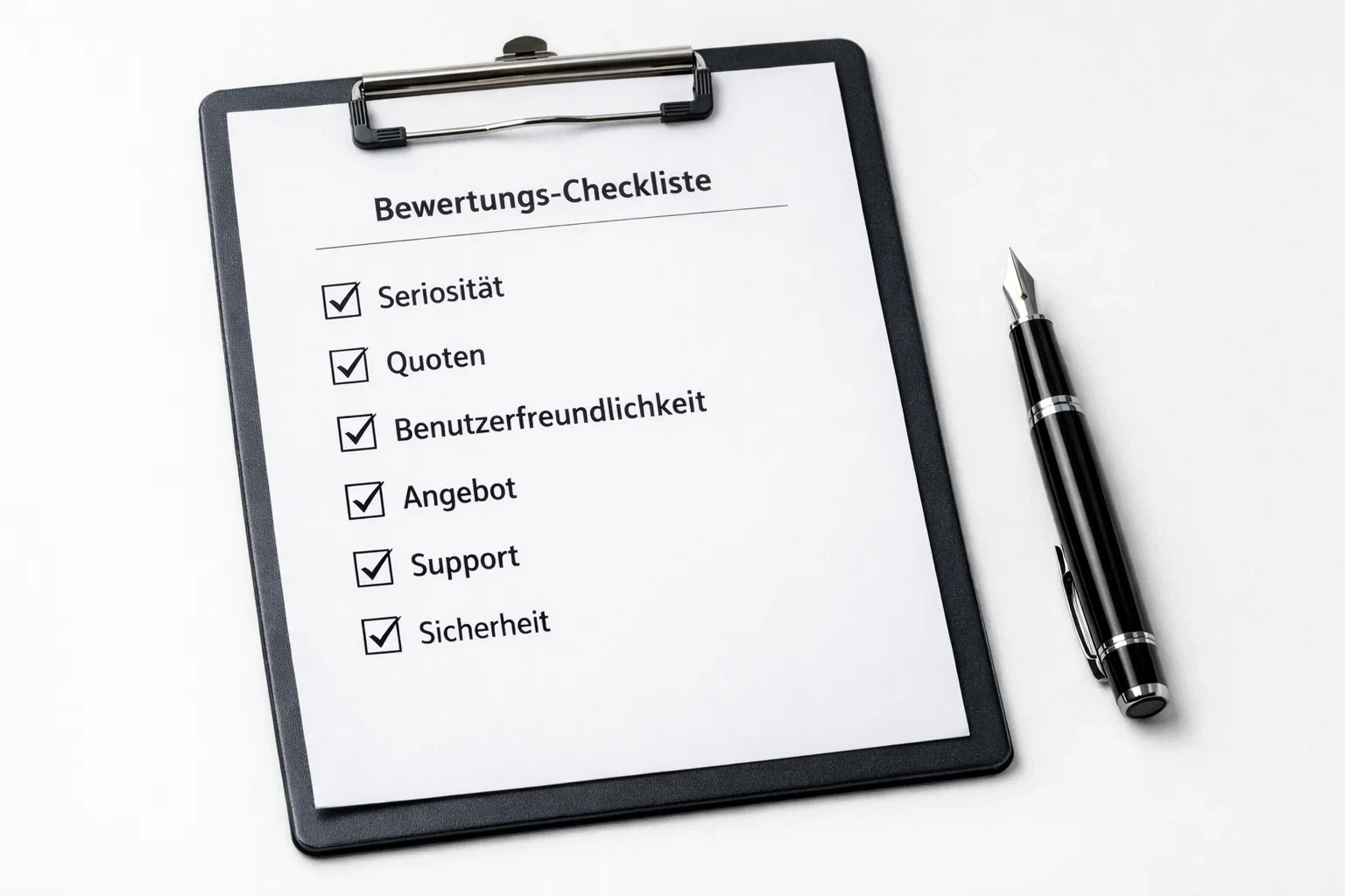 Checkliste mit Bewertungskriterien