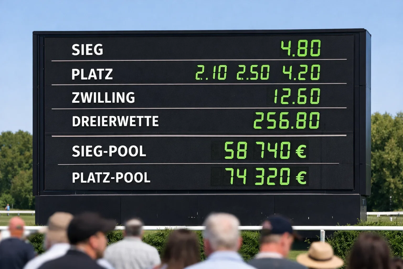 Elektronische Anzeigetafel mit Toto-Quoten